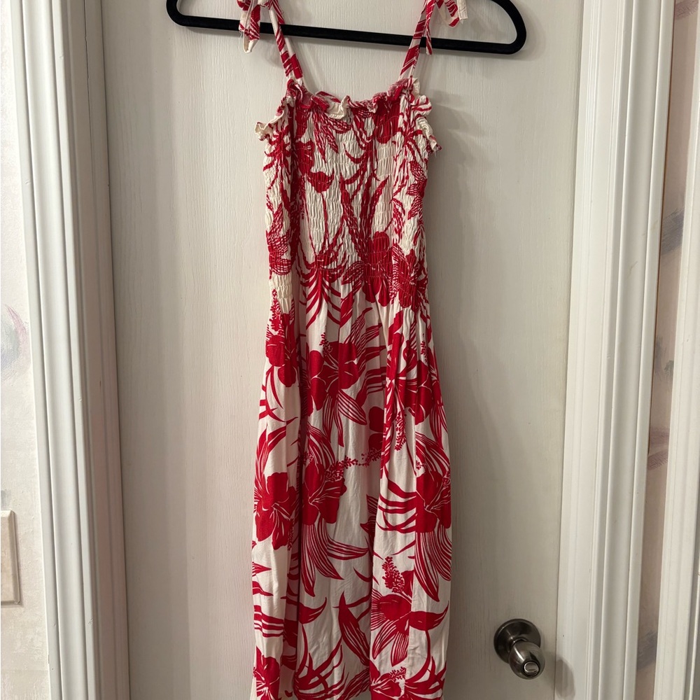 Red and White Floral Sundress